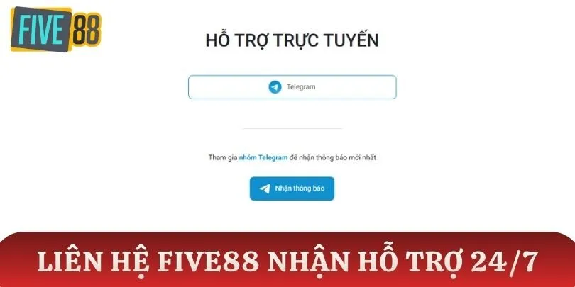 Thông tin liên hệ Five88 giải quyết sự cố 