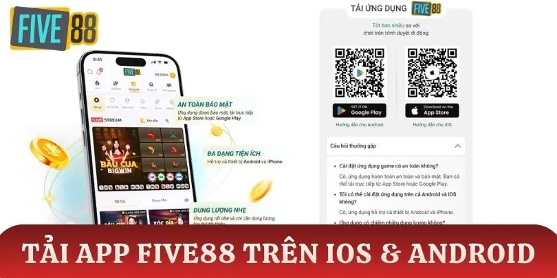 Thao tác tải app Five88 